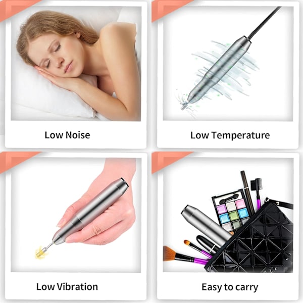 Nagelborrmaskin Set, Elektrisk Bärbar Nagelborrmaskin Kit, Professionella Manikyr Pedikyr Maskiner Verktyg för Akrylnaglar, USB Laddningsbar