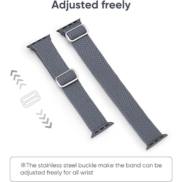 Flätat armband kompatibelt med Apple Watch-rem för kvinnor och män, stretchigt armband elastiska sportarmband för iWatch SE Series 9 8 7 6 5 4 3 2 1 42/44/45/49MM