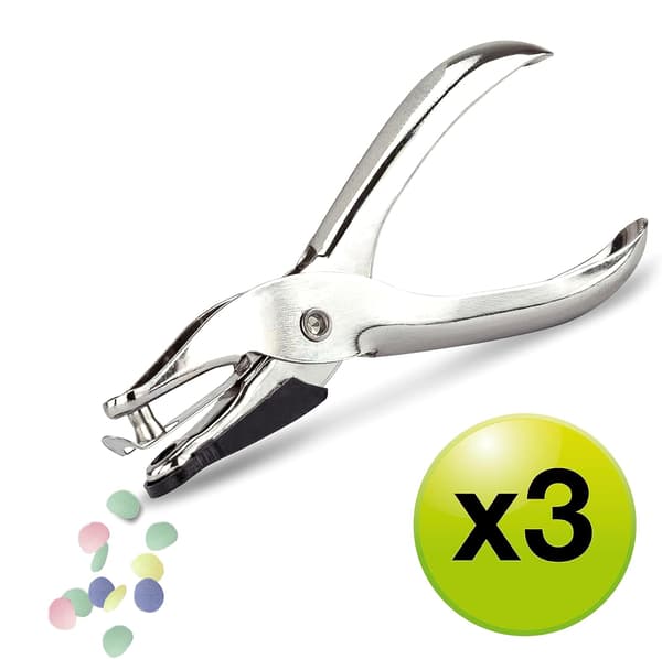 3 x enkelhålslagare, 10 arks kapacitet, silver