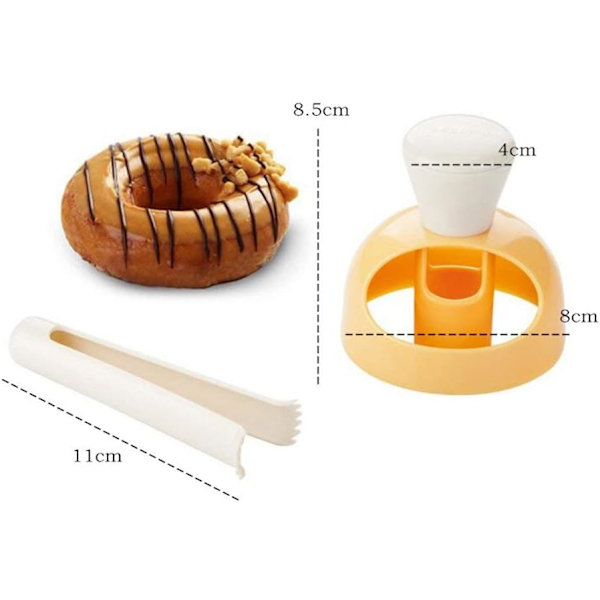 Kageform med dyppende tang, DIY Donut Cutter Biscuit Stamp Form Desserter Cutter Maker Form Køkken Bageværktøj