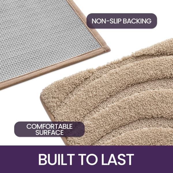 Badeværelsesmåtte 40 x 60 cm, skridsikker, absorberende vaskbar badeværelsestæppe, bløde mikrofiber bademåtter til badeværelse, brusebad, badekar, beige