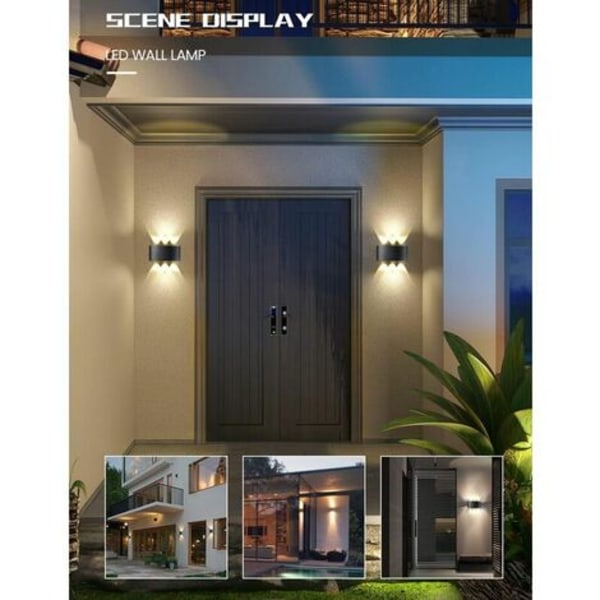 LED-vägglampa för inomhusbruk 6W modern vägglampa, IP65 vattentät aluminium utomhus vägglampor, för vardagsrummet sovrum hall trappa korridor