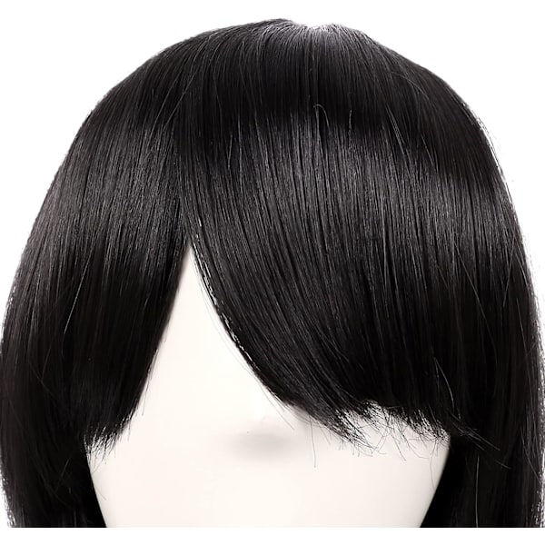 70cm/ 28 tommer Lang Krøllet Dame Krøl Anime Kostume Paryk Black