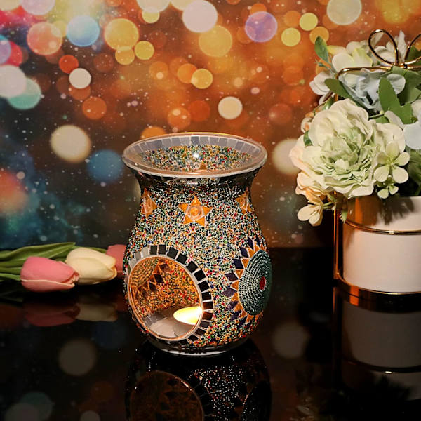 Lasinen aromalamppu kynttilänjalalla Tealight-pidike Kurpitsa-aromalamppu