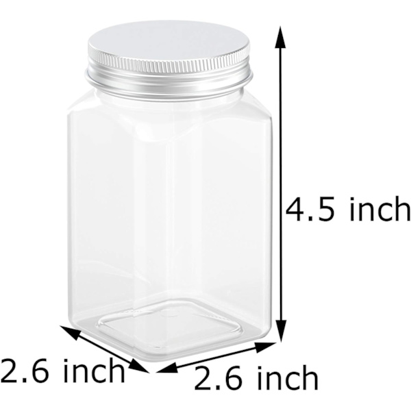 12 Ounce Klars Plastiske Glas Opbevaringsbeholdere Med Låg Til Køkken & Husholdningsopbevaring Lufttætte Beholder 6 STK