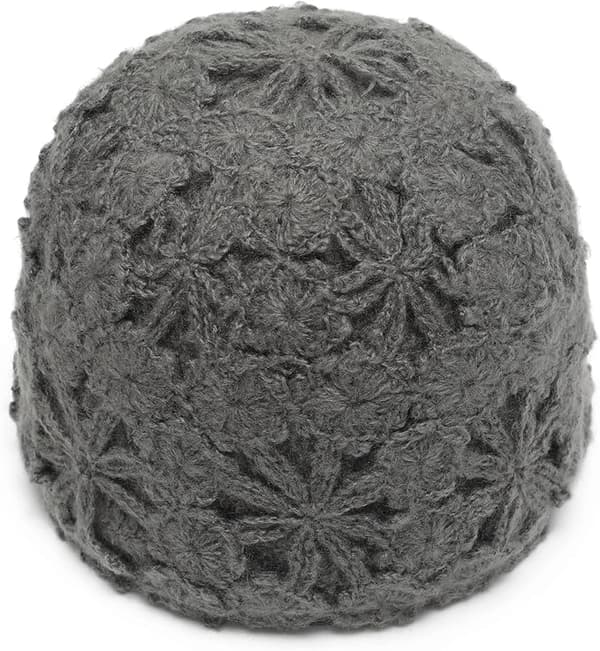 Kvinners Vinter Retro Bøttehatt Bowlerhatt light grey