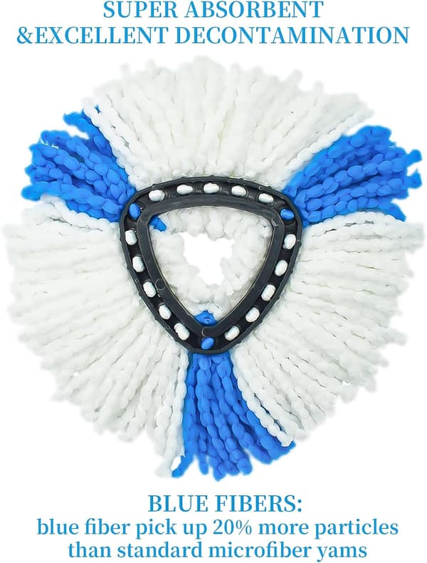 Moppehoder kompatible med vileda 2-i-1 Turbo Mop, reservehode, mikrofiber (blå, 3-pakning)