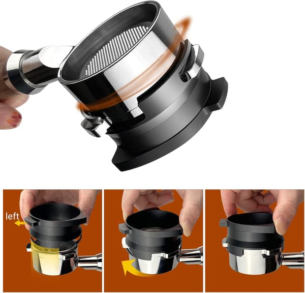 54 mm doseringstragt, kaffedoseringstragt i aluminiumslegering, til Sage Barista Express/Pro (sort)