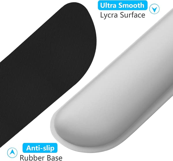 1 sæt Forstør Keyboard Håndledsstøtte Pad, Memory Foam Sæt Håndledspude Støtte for Nem Skrivning & Smertelindring, Kontor, grå