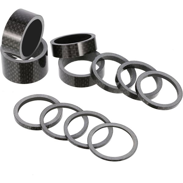 Sykkeldeler Karbonfiber Headset Spacer Sykkel 1-1/8 Tommer 20 15 10 5 3 2 1 mm, 7 Størrelser