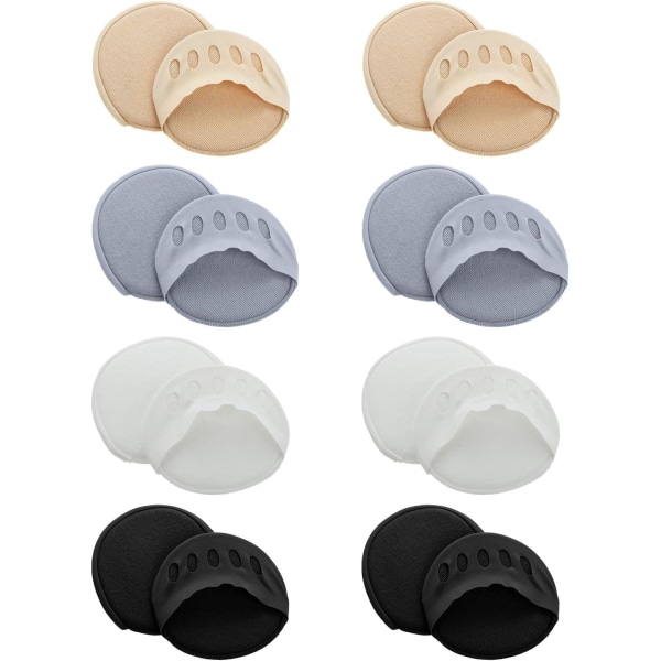 8 par framfotsdynor av honeycomb-tyg för kvinnor mellanfotsdynor i olika färger med boll av fotkuddar