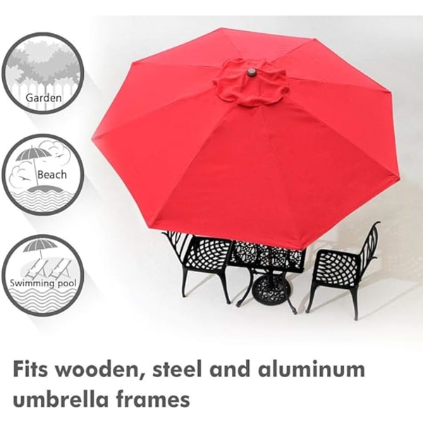 Uteplats paraply utbyte utomhus baldakin strand bakgård marknads cover, diameter 2,7 cm