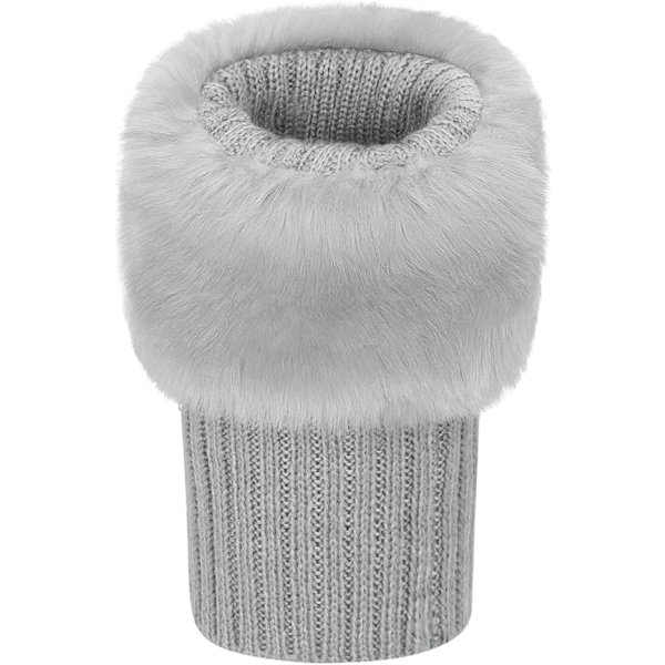 Kvinnor Flickor Varma Boot Cuffs Korta Virkade Boot Cover Dam Mjuka och Bekväma Boot Strumpor Cuff Toppers Snö Strumpor Stickade Korta Värmare Boot Cuff light gray