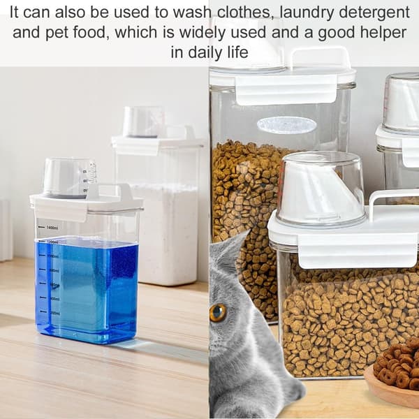 Cerealbehållare, med mätkopp, risförvaringsbehållare med lufttäta lock, behållare för ris, pasta, tvättpulver, 1800ML