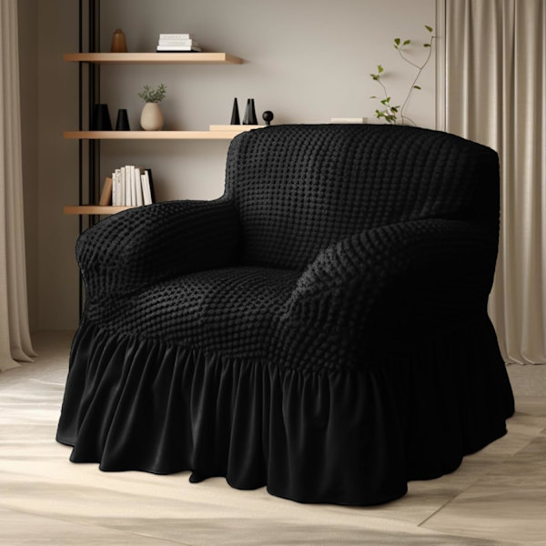 Sofaovertræk elastisk skridsikkert sofaovertræk elastisk sofaovertræk Black 140CM