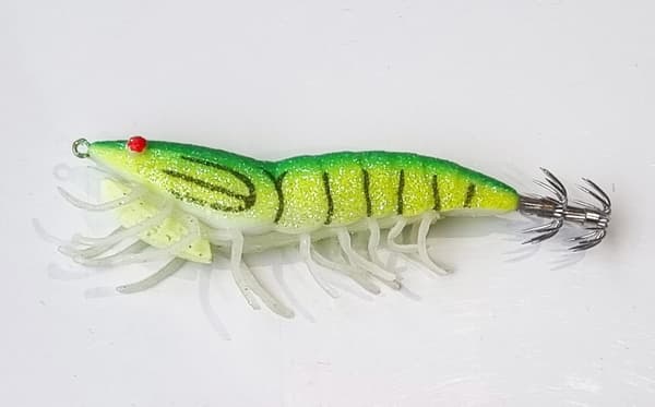 Fiskesluk Reke Reker | Med Rangle, Lysende Bein | 11,5 cm, Grønn