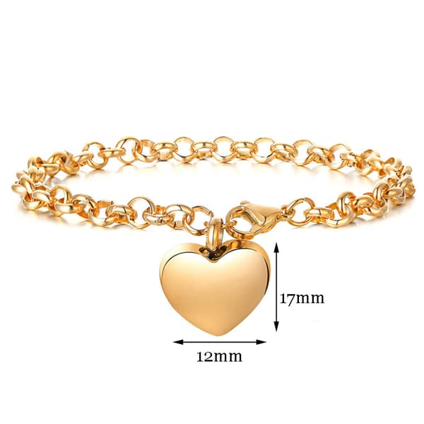 Hjerte Charm Armbånd Til Kvinner, Åpningsbart Armbånd, Gave Til Henne Gold
