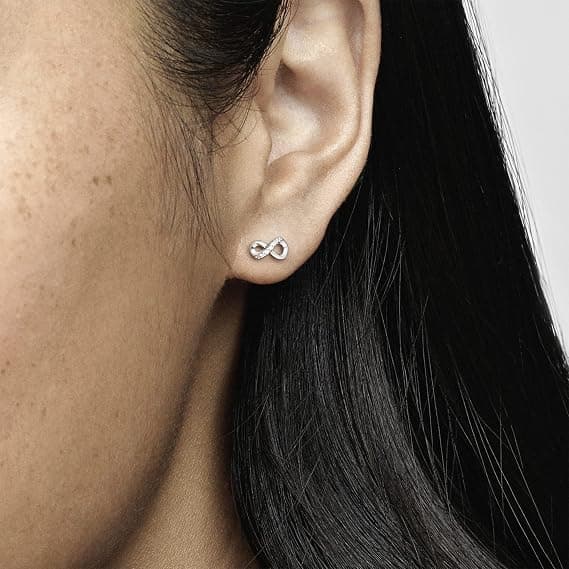 Dams Sterling Silver Glittrande Infinity Örhängen