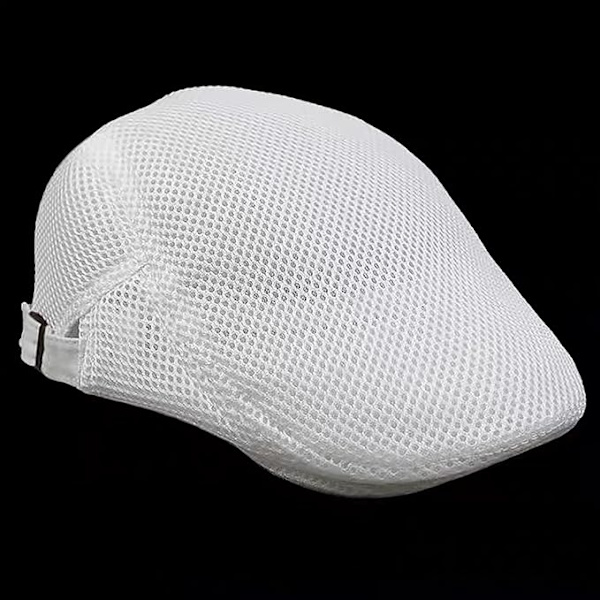 Platt keps män sommar, platt keps flatcap sommar mesh platt keps White