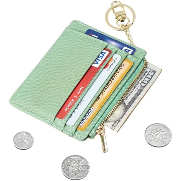 Card Case Slim Front Pocket Wallet for Women Credit Card Holder with Keychain