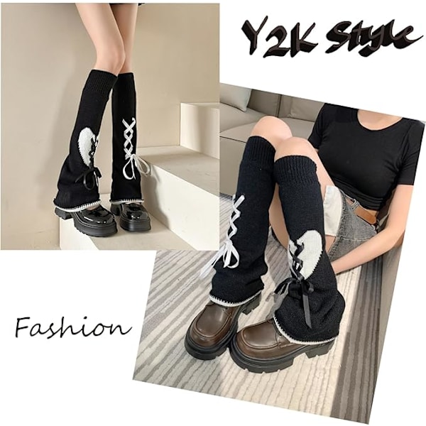 Naisten Leg Warmers, Lolita Leg Warmers, Harajuku Moderni Talvi Leg Warmers Gootti Y2K Neulotu Neuleet Naisille