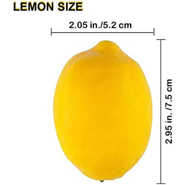 20 st konstgjorda citroner och limefrukter falska frukter citroner för hem hus kök fest dekoration, 3'' X 2'' gul