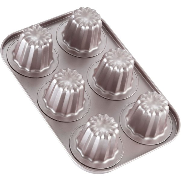 Form kageform sæt, non-stick cannele muffin bagværk Cupcake pande til ovn bagning 6 cups