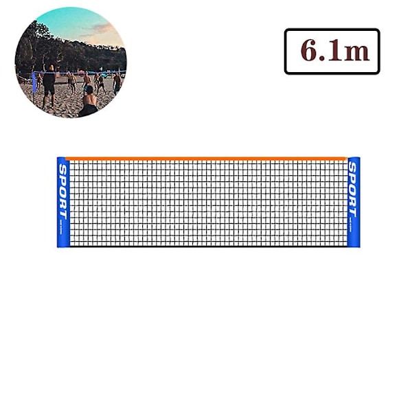 Bärbar hopfällbar tennisnät för barn och vuxna Kort tennisnät, 6,1 m