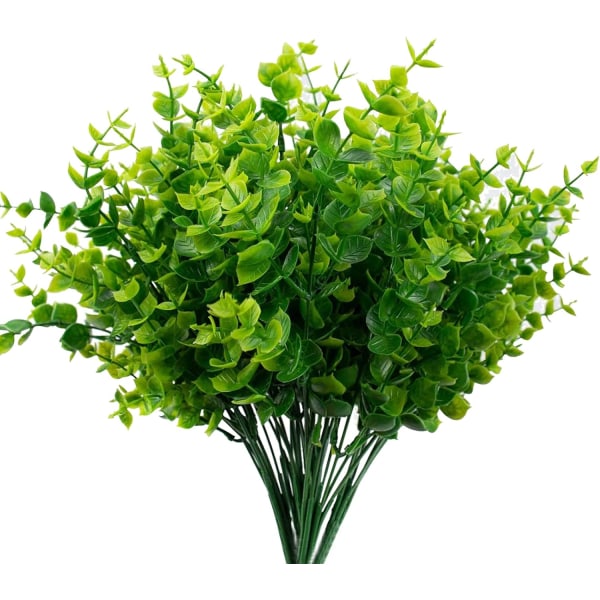 Kunstige planter, plastgrøntbusker falsk plante, for blomsterdekorasjon Grønne bladdekorasjoner