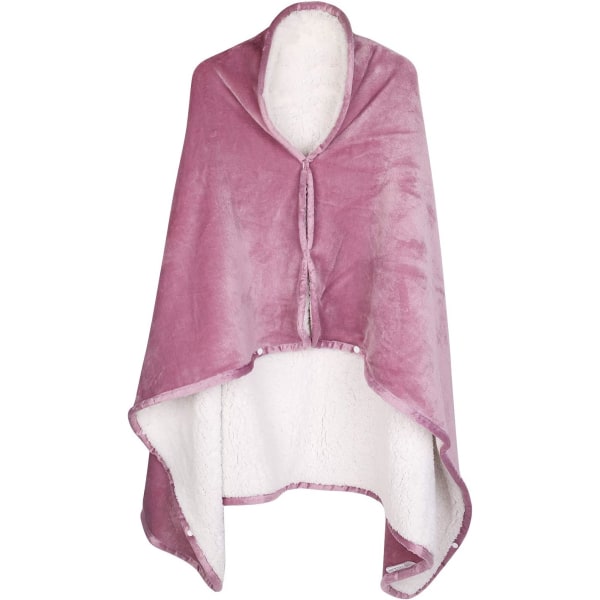 2 i 1 Bärbar Snuggle Filtärmar Mjuka Sjal Flanellfilt Vinter Varma Kastfilt Fluffig Sängfilt Sovande Filt Vardagsrumsfiltar Purple