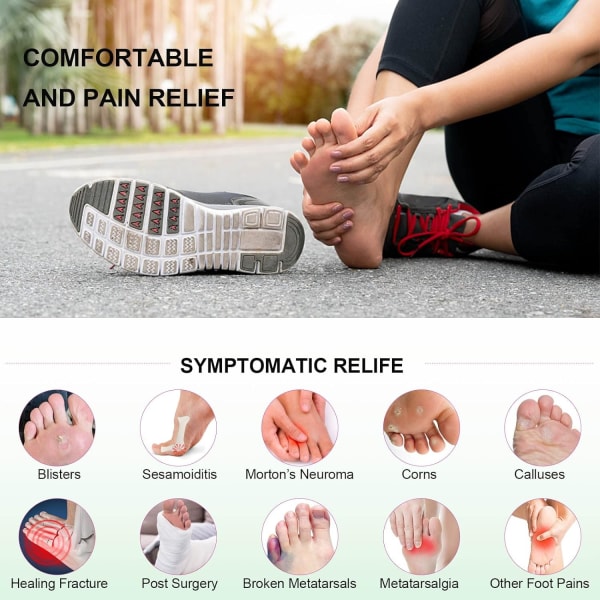 Metatarsal Pads 4 stk Ball of Foot Cushions for Rapid Pain Relief -Soft Sole Soft Gel Ball