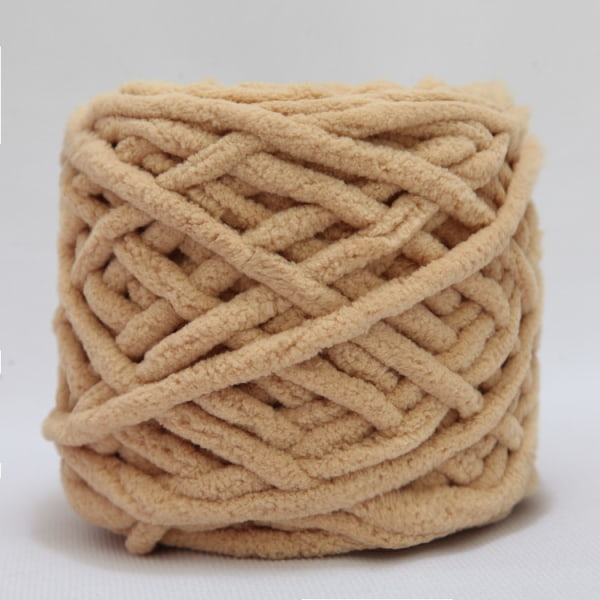 2X100g Chunky Garn för Stickning Ullboll Tillverkad av Bomull, Ull och Akryl Mjuk och Varm Vävscarf och Tofflor DIY Plysch Stickning. khaki