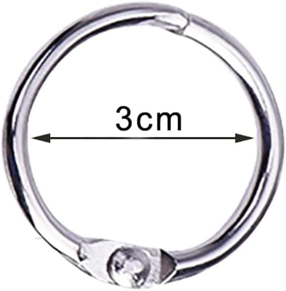 40 st Bokringar i Metall, 30mm Lösa Blad, Bokringar 30mm Innerdiameter Nyckelringar