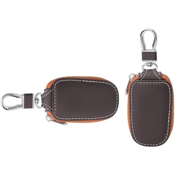 Auton avaimen kotelo, PU-nahkainen älykäs avaimen pidike ja suojus, auton avaimenperä, älykäs avaimenrengas, kolikkopidike tai lompakko auton kaukosäätimelle Brown