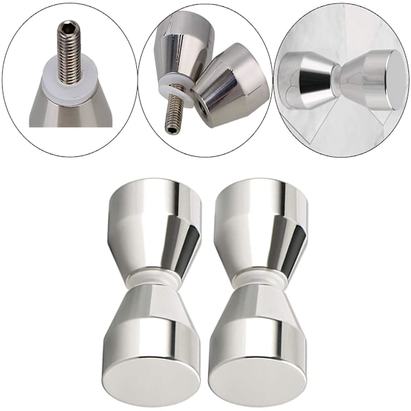 2 st duschdörrhandtag i silver aluminiumlegering duschdörrknopp för duschdörrar, glasdörrar, balkongdörrar, sovrumsdörr