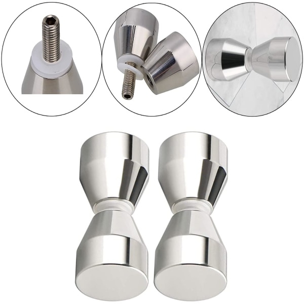 2 st duschdörrhandtag Silver aluminiumlegering duschdörrknopp för duschdörrar, glasdörrar, balkongdörrar, sovrumsdörr