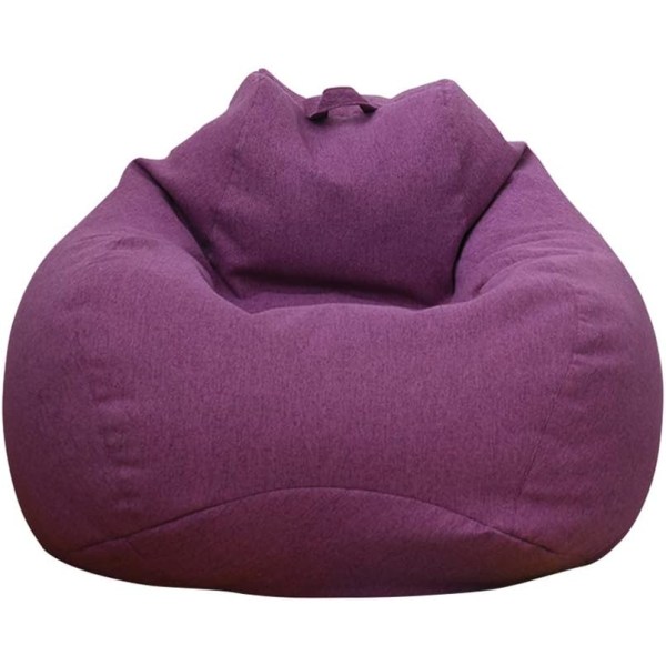 Klassisk bønnepose sofaovertrekk, lat sofa seng bønnepose oppbevaringsstoltrekk uten fyll, ensfarget enkel design Purple 100*120CM