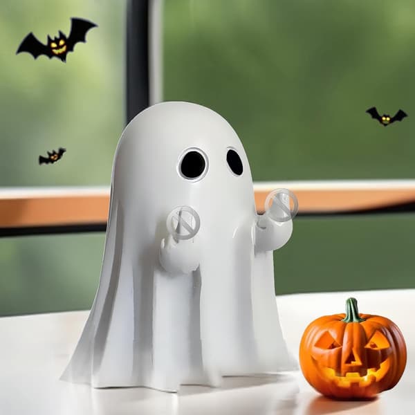 Bedårande Halloween Spökstaty Figur, Halloween Hem Bordsdekoration - Sött Finger Spöke 2st