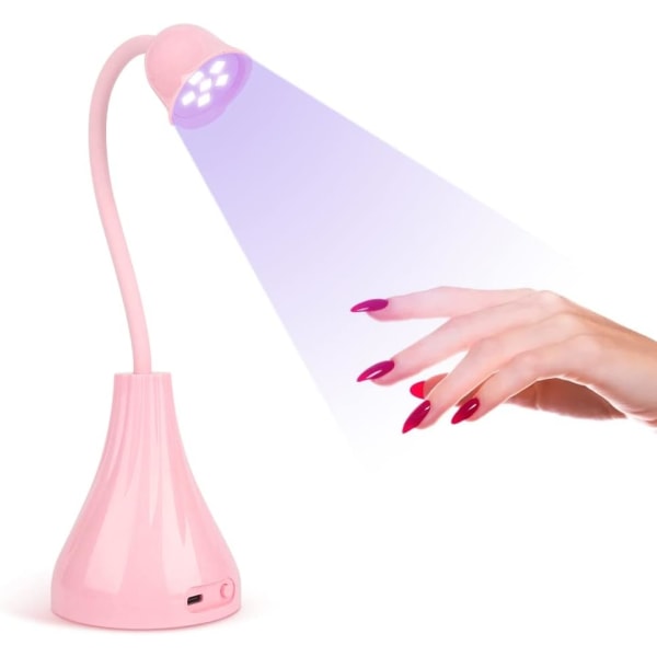 Handsfree LED UV-nagellampa, roterbar svanhalsblixtlampa för naglar, Mini Lotus Nail Resin Light
