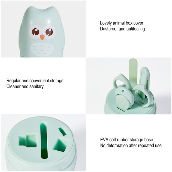 4 i 1 baby nagelklippare - nyfödd manikyr kit med sött case - säker för baby