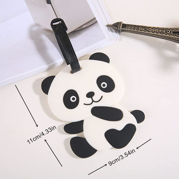 Bagagemærker 4 stk. Bagagemærker til kufferter Fleksible silikone Panda kuffertmærker med ID-navn Adresse