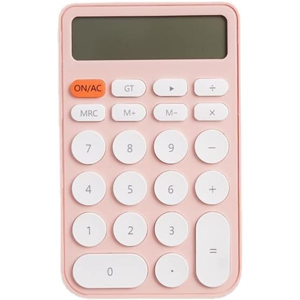 Standard lommeregner 12 cifre med stort LCD-display og runde knapper - bærbar lommeregner