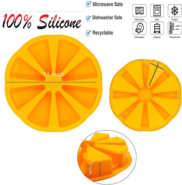 Silikonebageforme, Trekantet silikoneform, 8 hulrum silikone kageform, til scones, chokolade, køkkenbageudstyr, orange