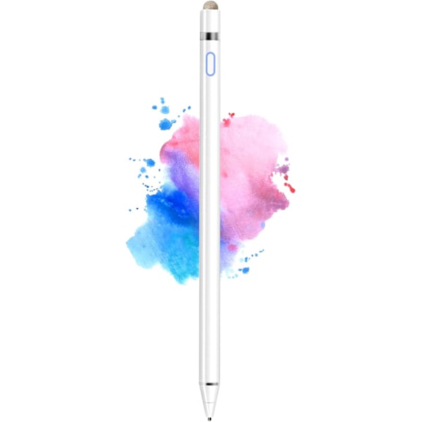 Stylus Pen, iPad Pencil Kompatibel med iOS, Android, iPad Air/Pro/Mini 2/3/4 og mere, Genopladelig Pen til Tablet（Hvid）