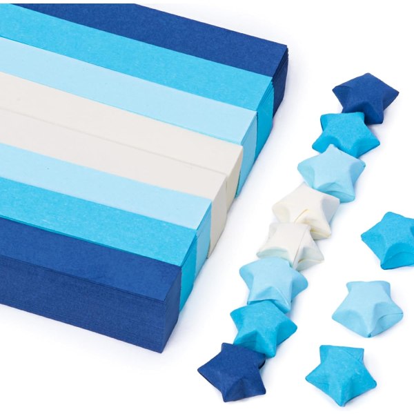 1080 ark Star Origami Paper, Star Paper Strip Dubbelsidig Origami Stars Paper Lucky Star Paper för DIY Crafts Art School Supplies Blue