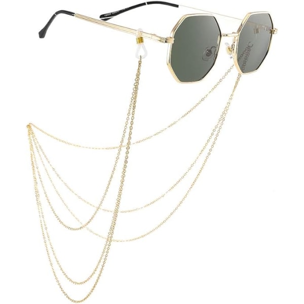 Mode kedja av solglasögon i lager Guld glasögon kedja Flerskiktad kvinnor med bakkedja glasögon Tillbehör för glasögon och solglasögon