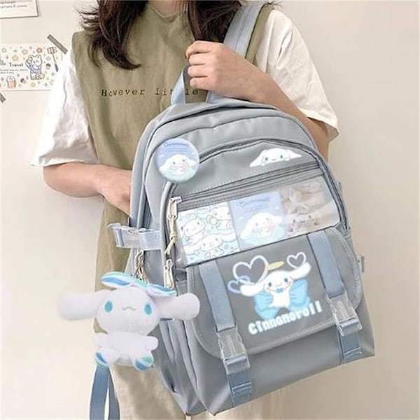 Kawaii-reppu avaimenperällä, 3D-tulostettu rento urheilukassi, ulkoilureppu, nuorten matkareppu.