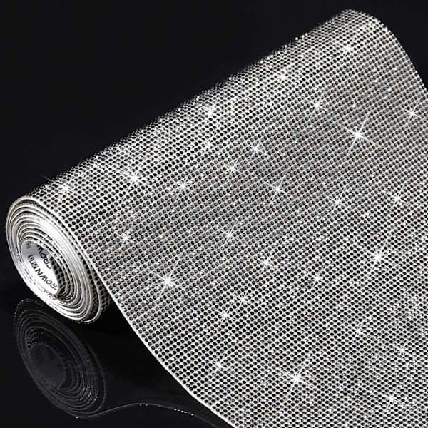 Bling Krystal Rhinestone Stickers DIY Selvklæbende Funklende Rhinestone Ark til Bil Dekoration Sort, 9.4\" x 7.9\"