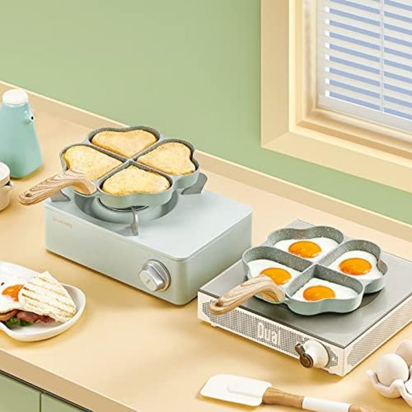 Æggestegning Pan Firkløver Non-stick Keramisk Æg Pan Mini Æg Pocher Non Stick Aluminium Stegepande