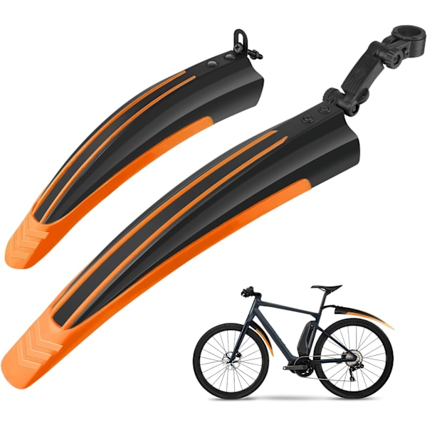 Cykelskærmsæt, Justerbar Universal Cykelskærm Foran Bagpå Cykelskærm Mountainbike Cykelskærm Tilbehør orange
